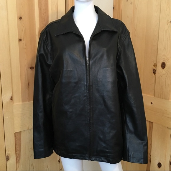 GAP Jackets & Coats Gap Mens Vintage Black Leather Jacket Large